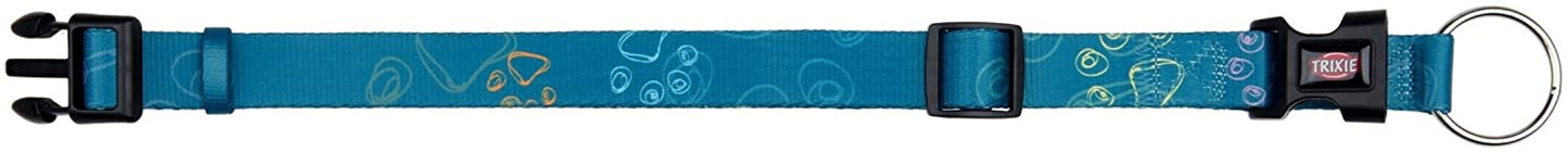 Trixie Halsband „Jimmy“ – Petrol mit Pfotenabdruck (XXS–XS)