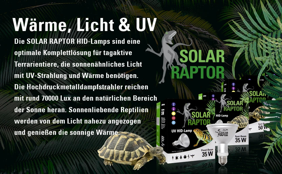SolarRaptor HID-Lamp – Hochdruckmetalldampflampe mit UV-A Lampe UVB