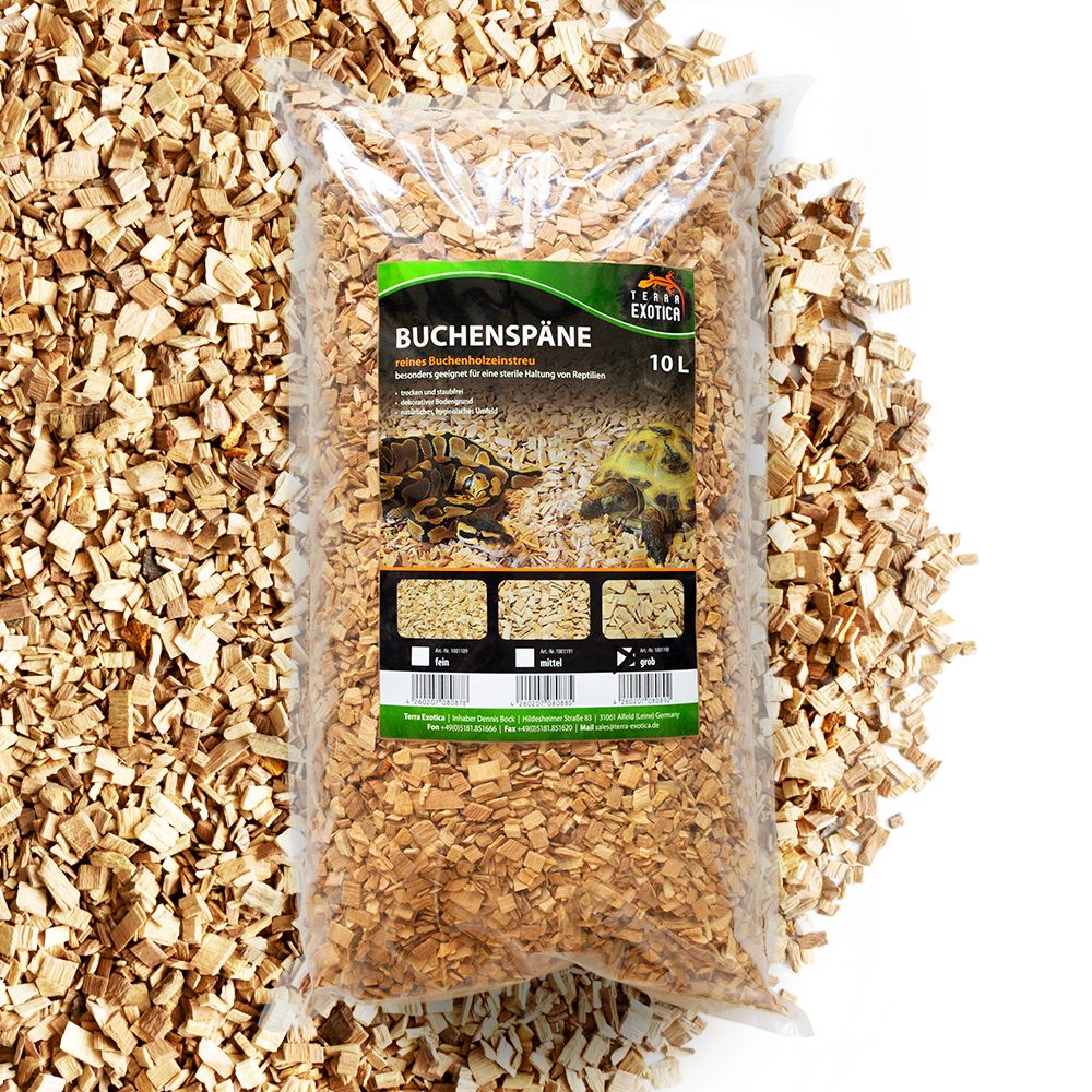 Terra Exotica Buchenspäne – 10 Liter (grob, 3–10 mm Körnung)