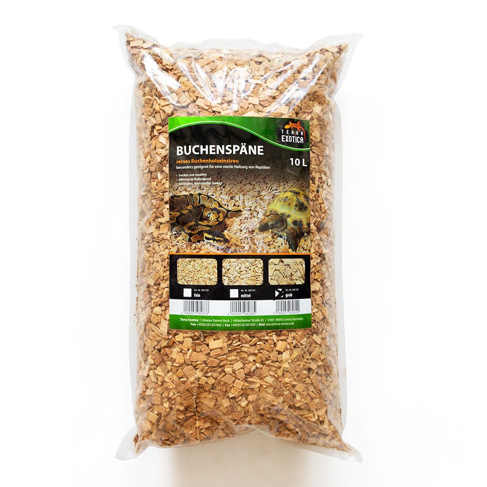 Terra Exotica Buchenspäne – 10 Liter (grob, 3–10 mm Körnung)