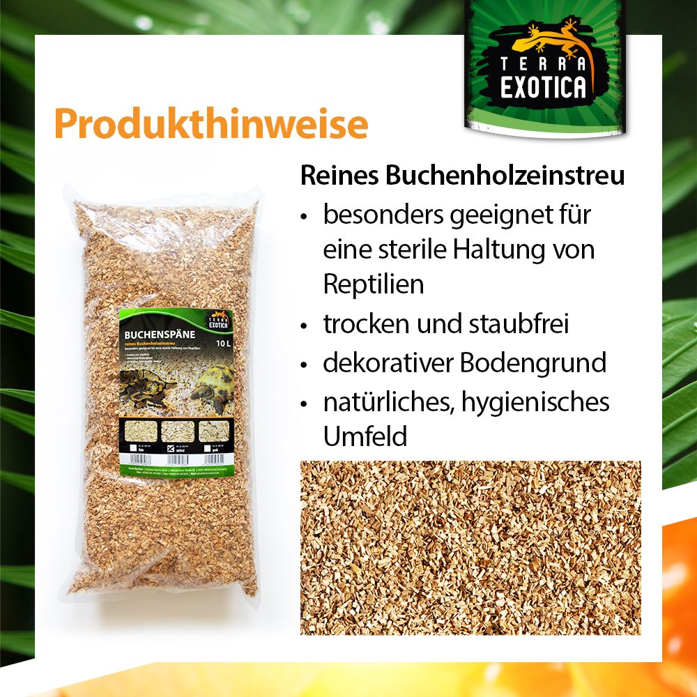 Terra Exotica Buchenspäne – 20 Liter (mittel, 3–5 mm Körnung)