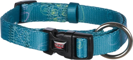 Trixie Halsband „Jimmy“ – Petrol mit Pfotenabdruck (XXS–XS)
