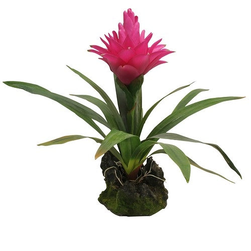 Lucky Reptile Bromelie – künstliche Tropenpflanze, purpur, groß (ca. 30 cm)