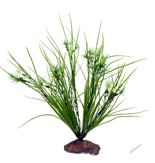 B-Ware Lucky Reptile Jungle Plants – Serengeti Gras mit weißen Blüten, ca. 30 cm