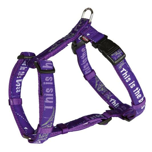 Trixie Modern Art „This is the Boss“ Hundegeschirr XS–S – Lila