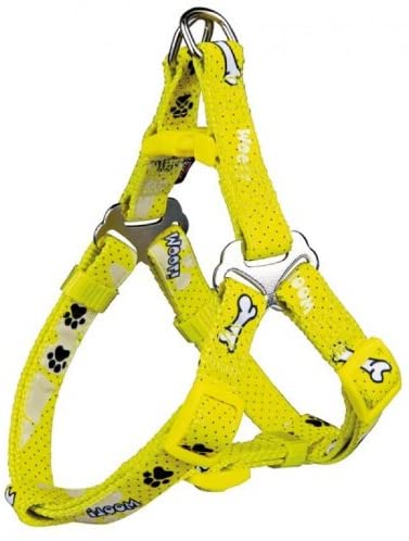Trixie Modern Art One Touch „Woof“ Hundegeschirr – Gelb (Größe S)