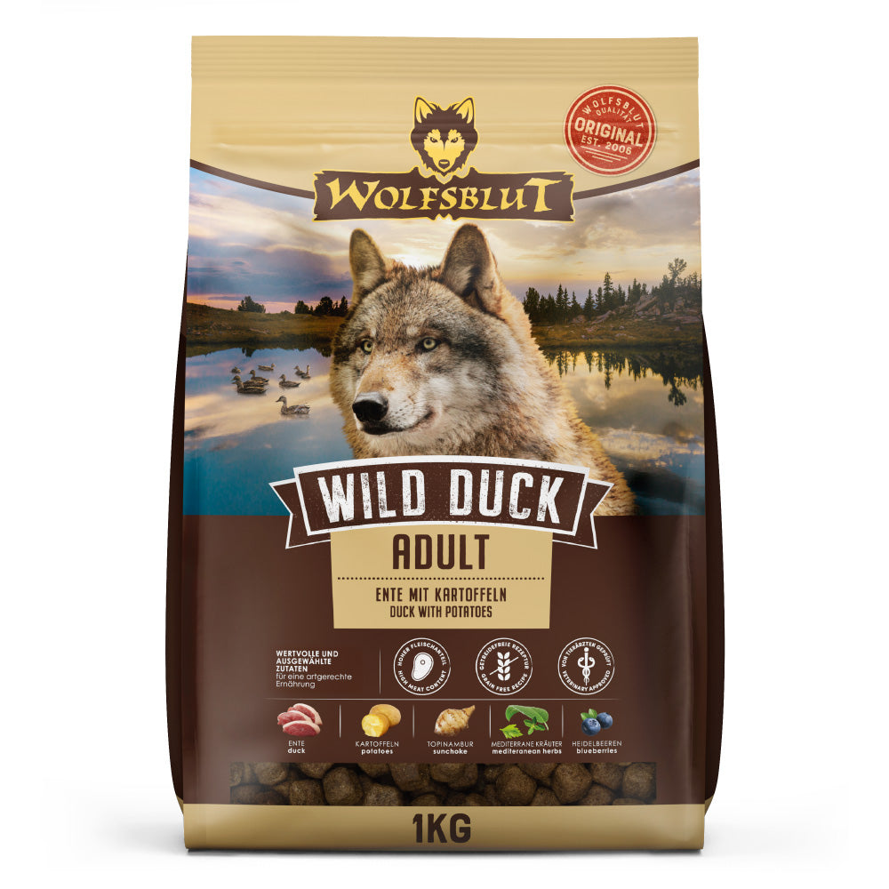 Wolfsblut Adult Wild Duck Wild Duck Adult Trockenfutter mit Ente und Kartoffel