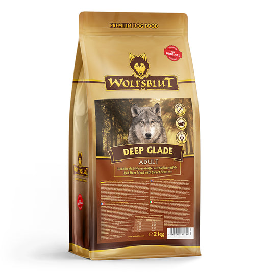 Wolfsblut Deep Glade Hundefutter 2kg Trockenfutter mit Rothirsch und Wasserbüffel