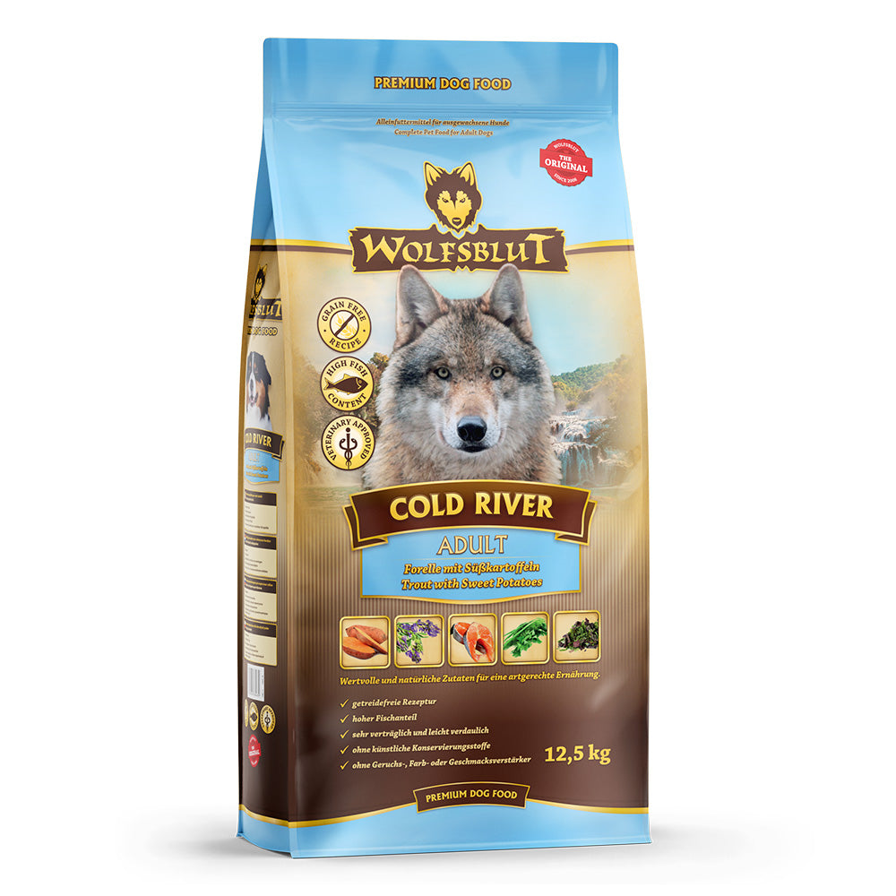 Wolfsblut Adult Cold River Trockenfutter Forelle mit Süßkartoffeln